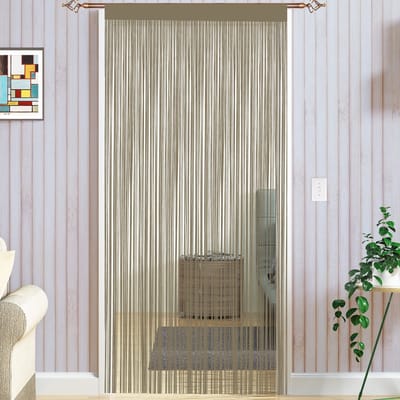 Dailygoods- Koorddeurgordijnen Ecru 90 x 200 cm - Vliegengordijn voor Deuropeningen - Raamdecoraties - Eenvoudige Slierten - Schokbestendig - Duurzaam