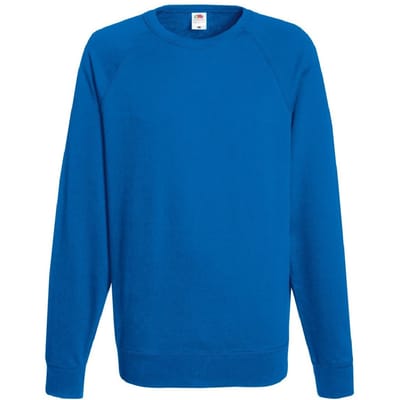 Fruit Of The Loom Heren Lichtgewicht Raglan Sweatshirt (240 GSM) (Royaal Blauw)