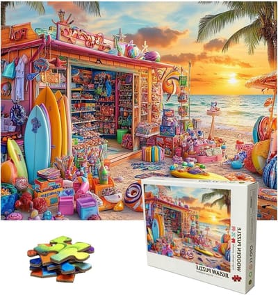 Puzzel Zonsondergang - Strand Legpuzzel - Ontspanning Thuis - 4000 Stukjes - 141.5 x 87.5 cm - Kleurenprint