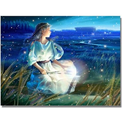 Diamant schilderij 12 zodiakaal diamant borduurwerk sterrenbeelden sterrennacht landschap kruissteek 20X30CM blue