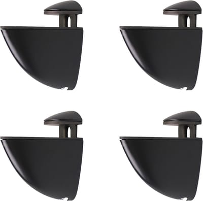 Verstelbare Glazen Plankhouders - Set van 4 - Ideaal voor Wandmontage, Displaykasten en Glazen Planken - Zwart