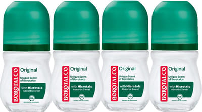 Borotalco Original roll-on- 4 stuks - voordeelverpakking