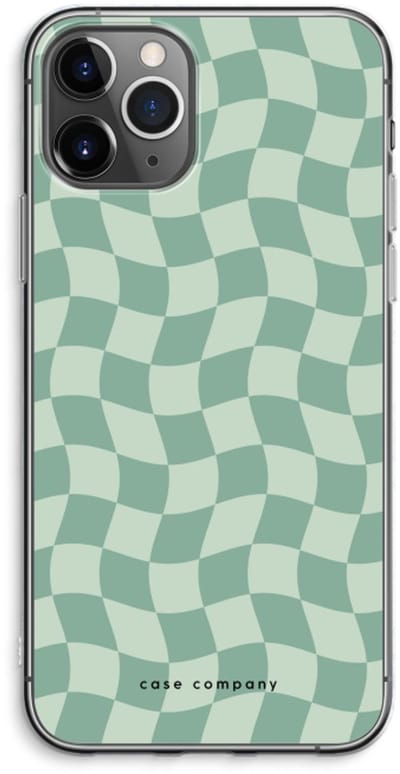 Case Company® - Hoesje geschikt voor iPhone 11 Pro Max hoesje - Grid Groen - Soft Cover Telefoonhoesje - Bescherming aan alle Kanten en Schermrand