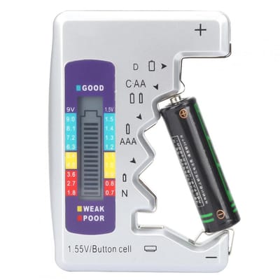 Digitale Batterij Tester met LCD Display voor AA, AAA, 9V, en Knopcelbatterijen