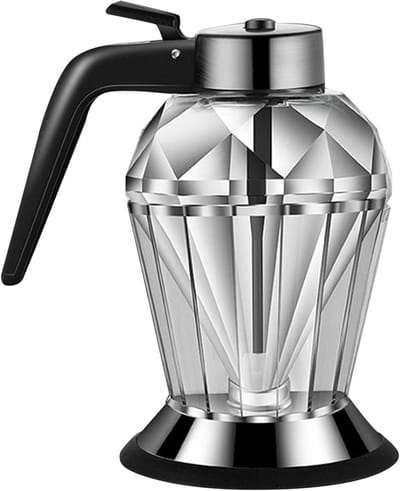 Honingdispenser van lekvrij glas, druppelvrij ontwerp, hoge capaciteit voor suikerstroop en honing, 200 ml
