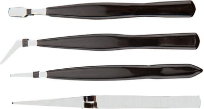 Top Tools Serie - Pincetenset - 4 Stuks - Roestvrij Staal - Verschillende Vormen