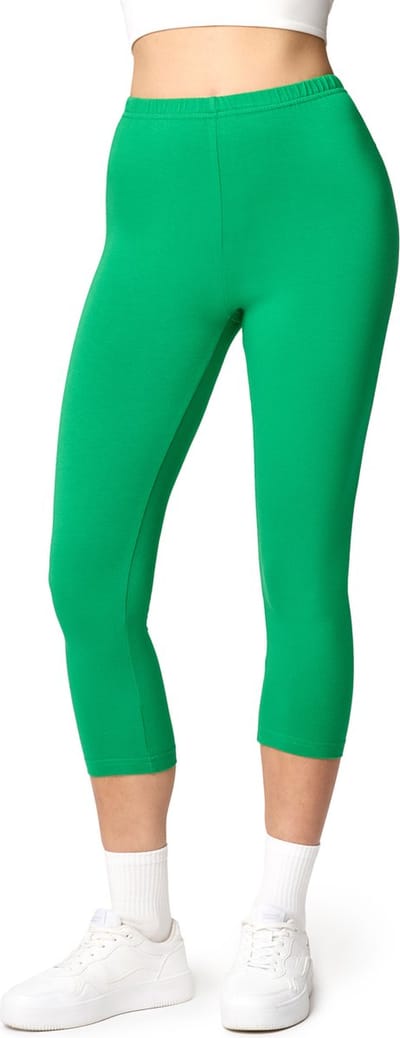 Ladeheid LA-LA40-132-LE Dames Capri Leggings - Sport - Vrijetijdsbroek - 3/4 Lengte - Katoen - Sporbroek - Yogabroek - Groen - XS