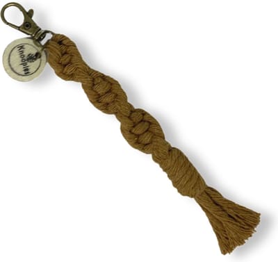 Macramé Sleutelhanger - Spiral Knots - Bruin - Katoenkoord - Prijs per Stuk - Inclusief Verzendkosten