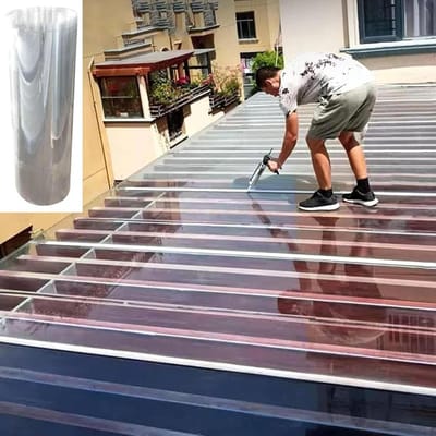 1mm Polycarbonaat Dakplaat,Waterdichte Transparante Dakpanelen,Kas Vervangende Kunststof Panelen,Regen,Sneeuw en Uv-bestendige Panelen,Gemakkelijk Te Buigen en Te Snijden,W×L-0.6×15m(1.97 * 49.2ft)