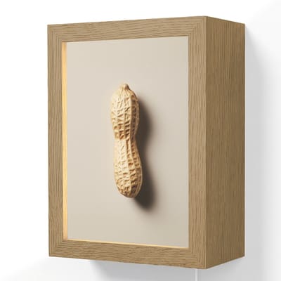 Wandlamp 15x20 cm - Oplaadbaar - Pinda - Ruw - Beige - Wandlampen binnen woonkamer - Slaapkamer lamp met kabel - Decoratieve nachtlamp - Vloerlamp snoer