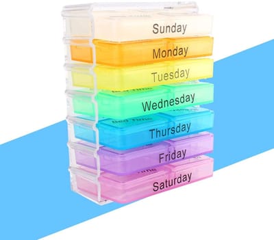 Weekly Pill Box - 7 Dagen AM PM Medicijn Dispenser voor Vitaminen en Supplementen