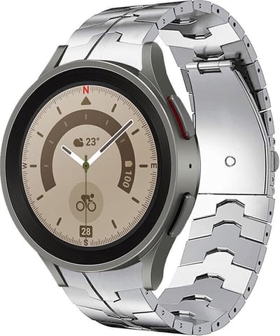 Strap-it Smartwatch bandje - Stalen Special horlogeband - geschikt voor Samsung Galaxy Watch 7 (40 & 44mm) / Galaxy Watch 6 (Classic) / Galaxy Watch 5 / Galaxy Watch 5 Pro / Galaxy Watch 4 / Galaxy Watch 4 Classic / Watch FE - zilver