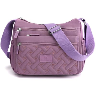 Schoudertas met meerdere compartimenten voor dames Creatieve diamanten borduurgaren Messenger Bag Waterafstotende nylon tas met grote capaciteit one size gray
