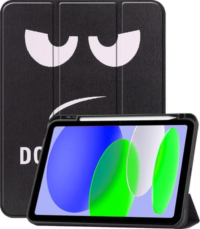 Hoesje Geschikt voor Apple iPad A16/A18 (2025/2026) - 11 inch (11e & 12e generatie) - Dun & Stevig - Trifold Bookcase - Hard Cover Case - Met Uitsparing Geschikt voor Apple Pencil - Hardcover Book - Tablet Hoes - Don't Touch Me