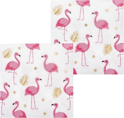 Hawaii Servetten Flamingo Goud 12 stuks