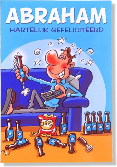 Hoera 50 jaar! Luxe verjaardagskaart Abraham - 12x17cm - Gevouwen Wenskaart inclusief envelop - Leeftijdkaart