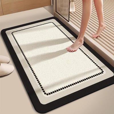 Diatomeeënaarde Vloermatten Badkamer Waterabsorptie en Antislip Sneldrogende Voetmatten voor Huis Vuilafstotende Deurmatten Makkelijk te Hanteren 50*80cm
