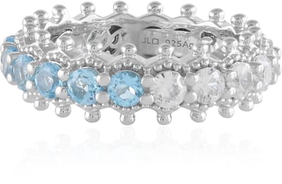Cavill - Zilveren ring 925 sterling zilver - Zwitsers-blauwe topaas 0,99 ct & zirkonen 1,26 ct - elegante zilveren damesring met ronde stenen