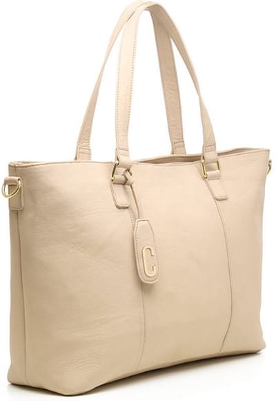 Chabo Chabo Dames laptoptas - 15.6 inch - Werktas A4 - Leer - Beige