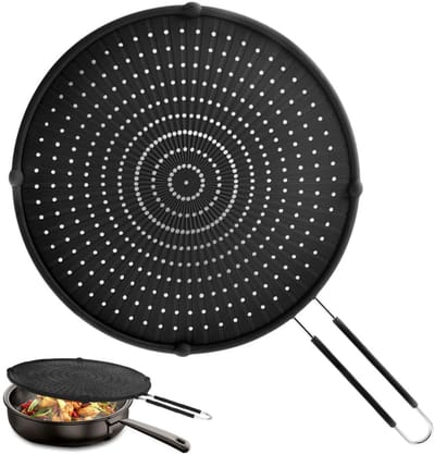 longziming -Siliconen Spatdeksel - Spatscherm Pan - Keuken Accessoire - Anti-Spat Bescherming - Hittebestendig Ontwerp - Siliconen - Multifunctioneel & Eenvoudig Schoonmaken - 1 Stuk