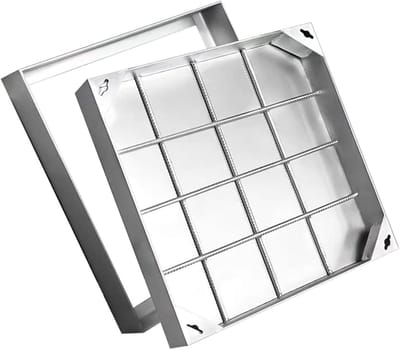 Verzonken Putdeksel - Onzichtbaar Deksel - Opritten Bestraten - Roestvrij Staal 304 - 5 cm Hoogte - Zilver