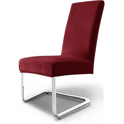 Verdikte Zilvervos Fluweel Stoelhoes Fluwelen Stof Elastisch Huis Hotel Eetkamerstoel Stofhoes Stoelhoes High-end Gevoel 38*38*4cm bordeaux