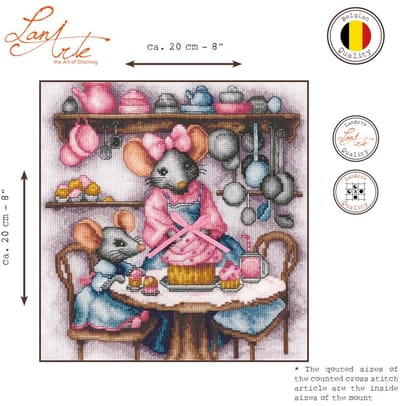 Lanarte Borduurpakket - Borduurset - Borduurpakket volwassenen - Telpakket kit A micey sweet cupcake - PN-0217612