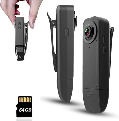 Mini Body Camera met Audio- en Video-opname - Kleine POV Cam 1080P met 64G Kaart - Draagbare Persoonlijke Recorder DV - Nachtzicht Camera voor Beveiliging Werkverslagen Hulp Reizen