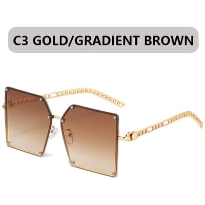 Nieuwe Vierkante Zonnebril Vrouwen Mode Oversized Metalen Frame Vintage Bril Mannen Shades Retro Gradiëntkleuren Oculos UV400 Adult
