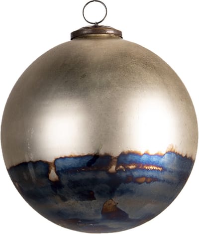 Clayre & Eef Kerstbal XL Overig Ø 17 cm Goudkleurig Zwart Glas Kerstballen