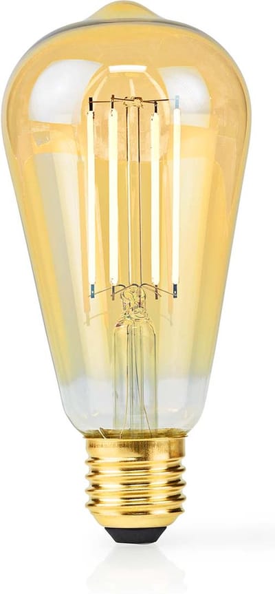 Nedis LED-Filamentlamp E27 - ST64 - 4.9 W - 470 lm - 2100 - Dimbaar - Extra Warm Wit - Retrostijl - 1 Stuks