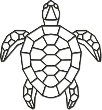 Hout-Kado - Schildpad - Medium - Zwart - Geometrische dieren en vormen - Hout - Lasergesneden