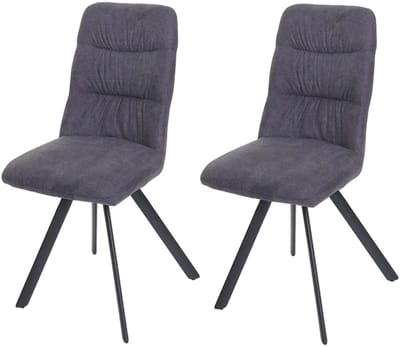 Set van 2 eetkamerstoelen MCW-J69, keukenstoel, draaibare autostoel, fluweel ~ antraciet