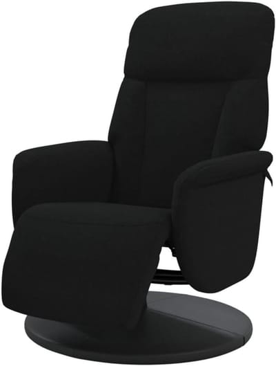 Relaxstoel Fluwelen - Draaifauteuil Ligstoel - Comfortabel Ontspannen - Handmatige Ligfunctie - 71 x 91 x 105.5 cm - Zwart