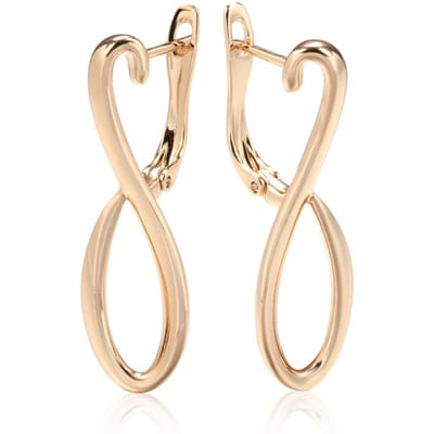 Nouvelles Boucles d'Oreilles Longues Couleur Or Rose pour Femmes Uniques Créatives Métal Creux Brillant Boucles d'Oreilles Pendantes Bijoux Ethniques de Mariage beige