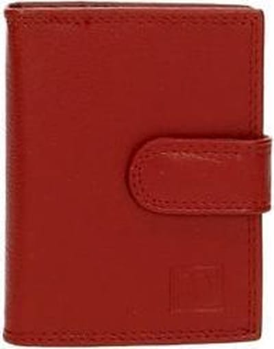 Leren Creditcardhouder - Pasjeshouder - Opbergmapje - Etui voor 22 visitekaartjes en bankpasjes - Rood