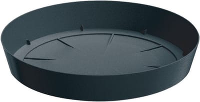 Prosperplast Opvangschaal/onderschaal voor bloempot/plantenpot - antraciet - rond - Dia 12,5 cm