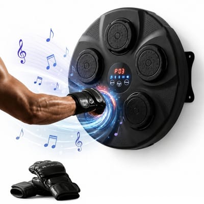 Mobiclinic MusicKangu - Boksmachine - 9 modi en snelheden - Inclusief handschoenen - Verlichting - LED-scherm en Bluetooth