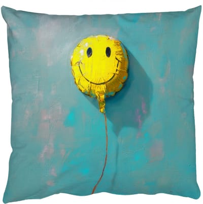 Sierkussens - Kussentjes Woonkamer - 50x50 cm - Ballon - Geel - Smiley