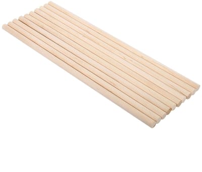 Dailygoods- Deuvelstaven 10 Stuks - Houten Stokken - 11,81 Inch - Natuurlijk Hout - Kunst/ambacht - Wit Berken - Geen Buigvervorming