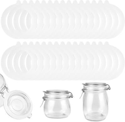 Set van 30 Herbruikbare Siliconen Ringen voor Potten, Ideaal voor Wecken, Deksel en Bewaren, 68 x 92 mm