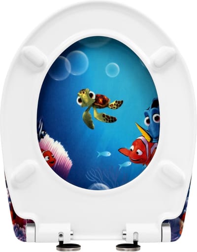 Toiletbril - Commode Cover - Toilet Top - Toiletbril - Badkameraccessoire - John Lid - Goudvis Cartoon - 19,3x15,6x2,8inches