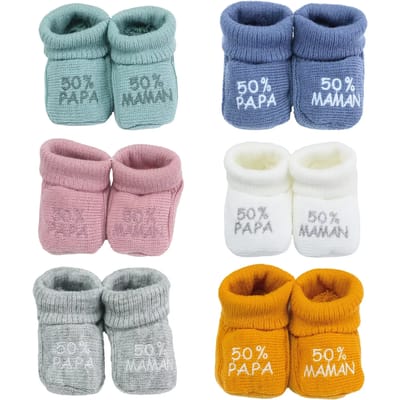 Babyslofjes Trois Kilos Sept 50% Papa 50% Maman (x6)