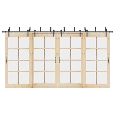 vidaXL - Doos - met - onderdelen - voor - schuifdeur - 427 - cm - staal - zwart