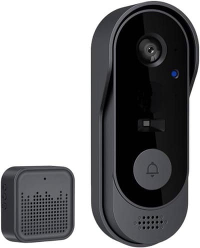 Draadloze Deurbel Camera - Videobewaking Deurbel - Huis Beveiligen - Tweerichtingsgesprek - 16.4 cm - Zwart