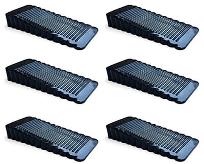 Zwarte deurstopper set van 6 - Verstelbare antislip rubber blokken voor elke vloer