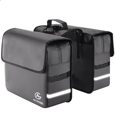 AG Fietstas - dubbele fietstas - fietstassen - elektrische fietsen - Zwart - dubbel - waterdicht - 37 Liter - volwassenen - elektrische fiets - Reflectoren - 100% polyester