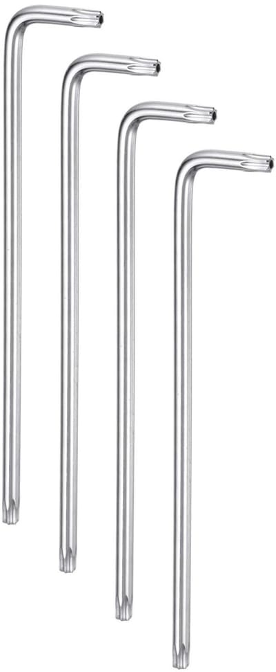 Dailygoods- Torx Sleutel - 4 Stuks - Lange Arm - 6 Punten - S2 Staal - Chrome Coating - Handgereedschap - Sleutelset