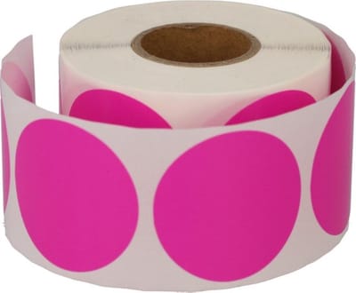 1000 Etiketten Stickers Rond 35 mm op Rol Roze - Label Blanco Sticker Gekleurd Sluitzegel - Dappaz