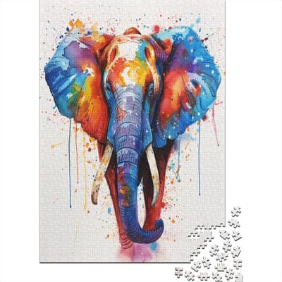 Olifant Legpuzzel - 1000 Stukjes - Ontspanning Thuis - Gerecycled Karton - 75x50cm